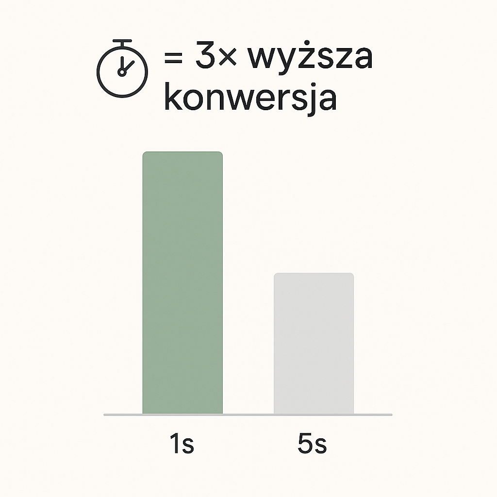 Strona ładująca się w 1 sekundę ma nawet trzykrotnie wyższy współczynnik konwersji niż ładująca się w 5 sekund.